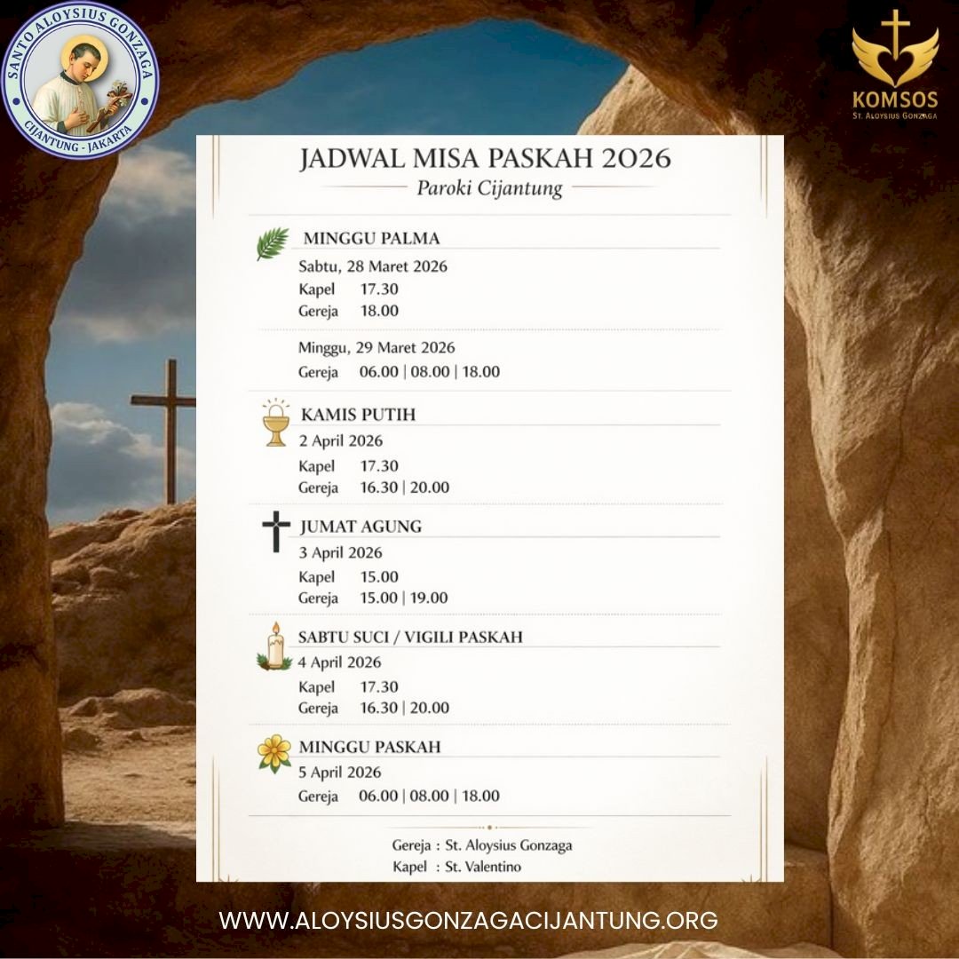 Jadwal Pekan Suci 2026 Paroki Cijantung