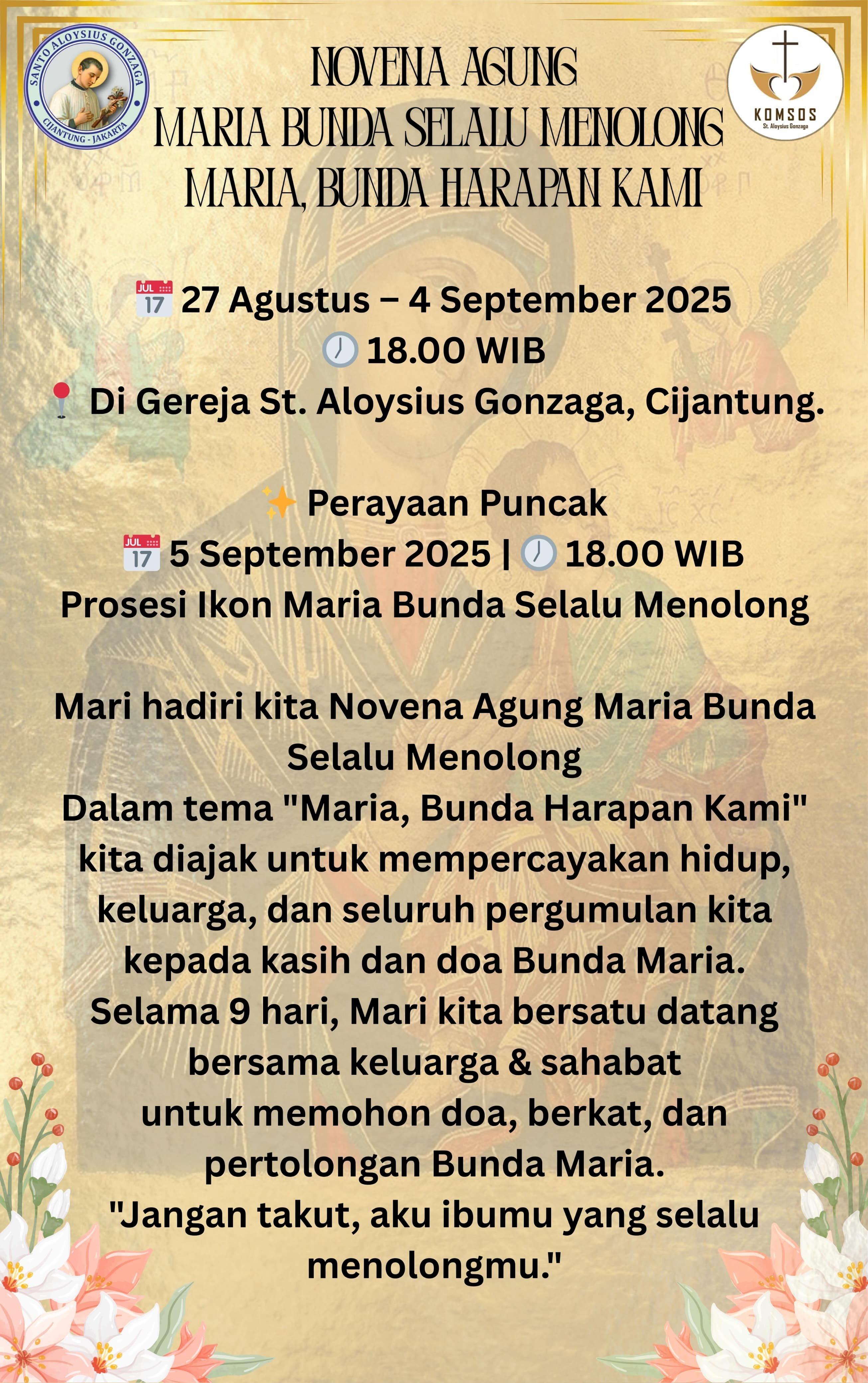 Novena Agung Bunda Maria Selalu Menolong