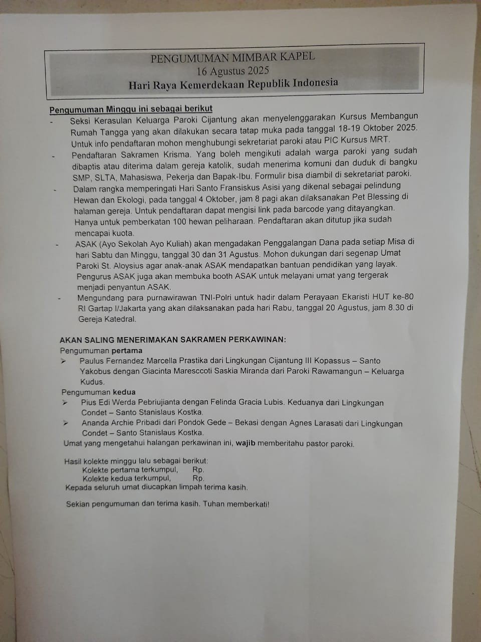 Pengumuman 16-17Agustus 2025